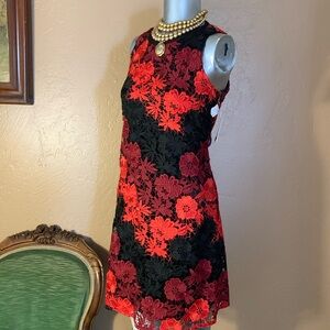 NWT Taylor Anthropologie Scarlet Wine & Black Dress.  Sz 4
